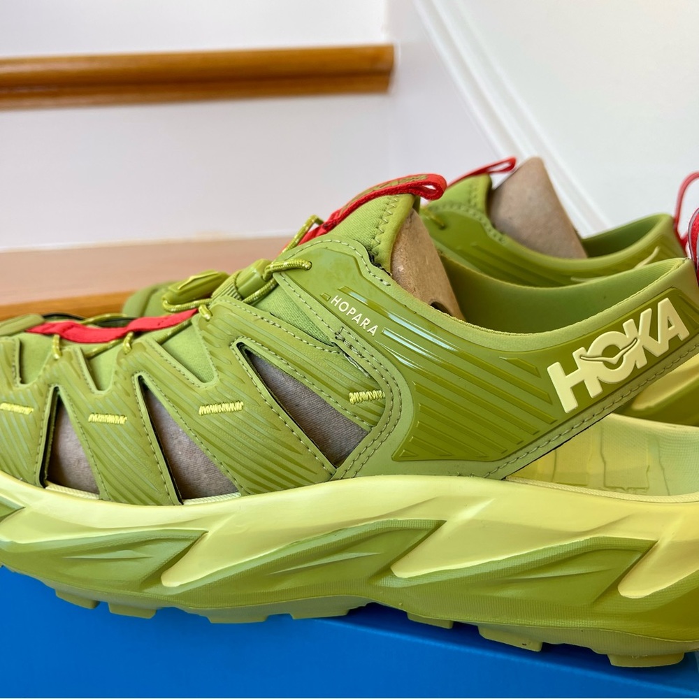 NWT Hoka Hopara Hiking Sandal Wet / Dry shoe in Dark Citron Luminary Green - Picture 5 of 16